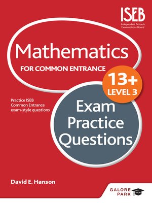 cover image of Mathematics Level 3 for Common Entrance at 13+ Exam Practice Questions